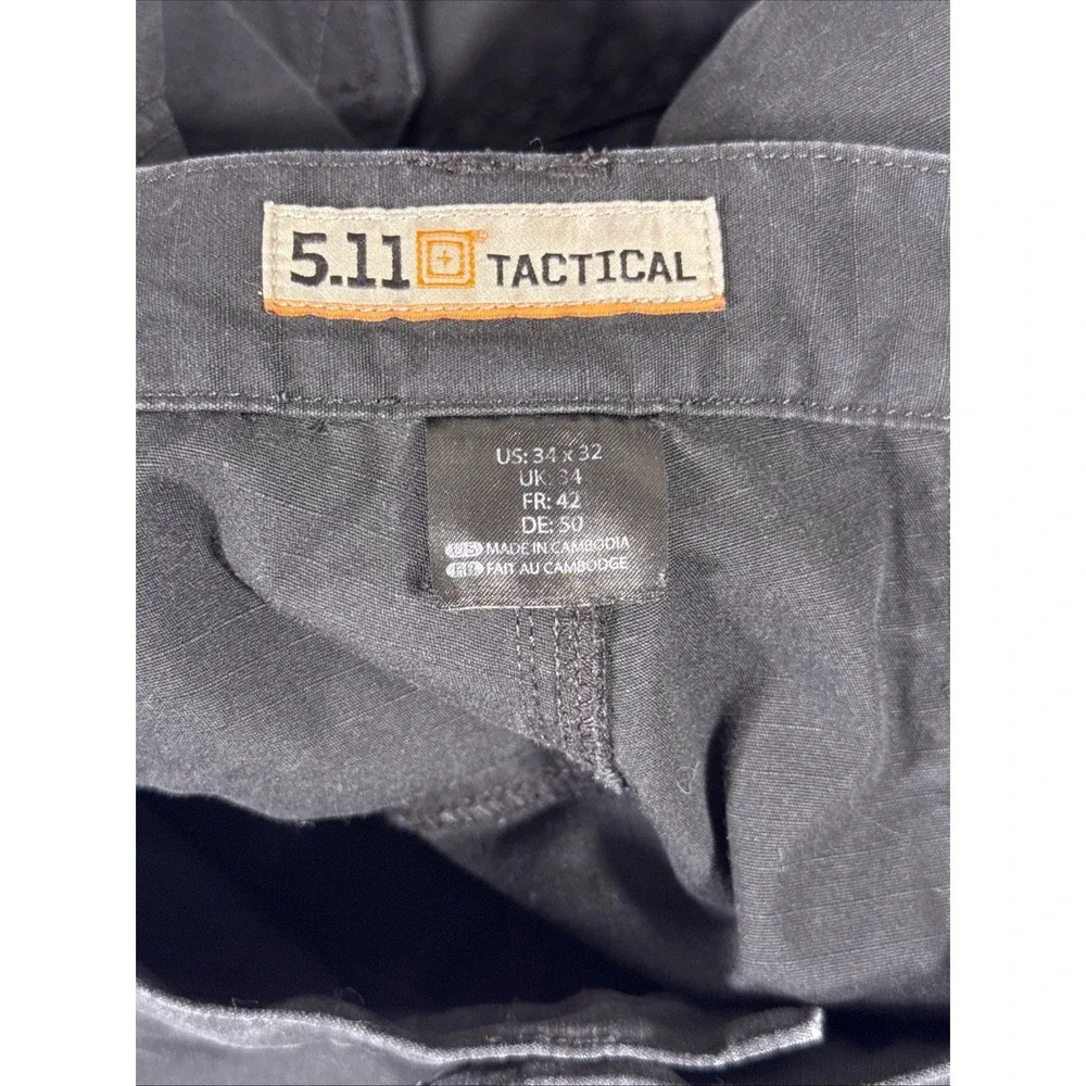 5.11 Tactical Pants Mens‎ Size 34x34 Black Ripstop Cargo Tactical Utility Duty